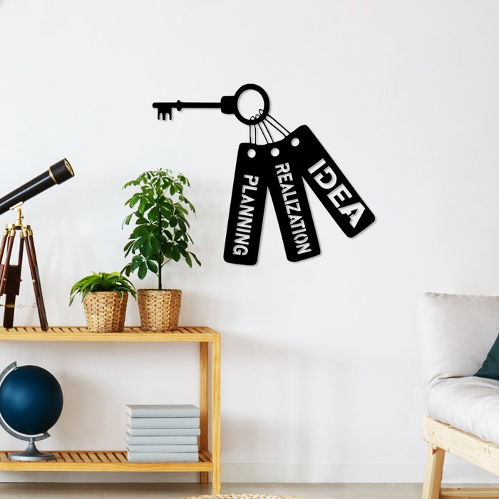 Wallity Idea Realization Planning - Accesorio de Pared de Metal Decorativo Negro Wallity Idea Realization Planning - Accesorio de Pared de Metal Decorativo Negro